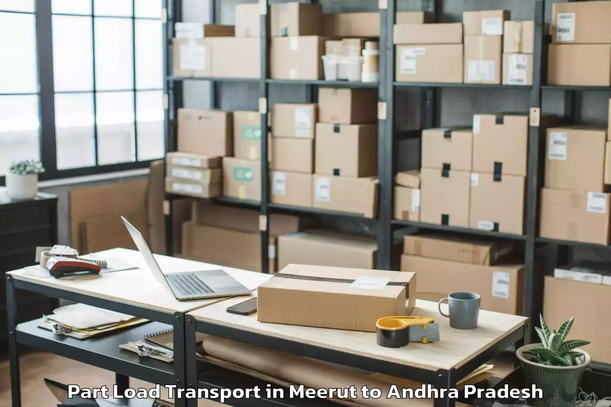 Leading Meerut to Muttukuru Part Load Transport Provider